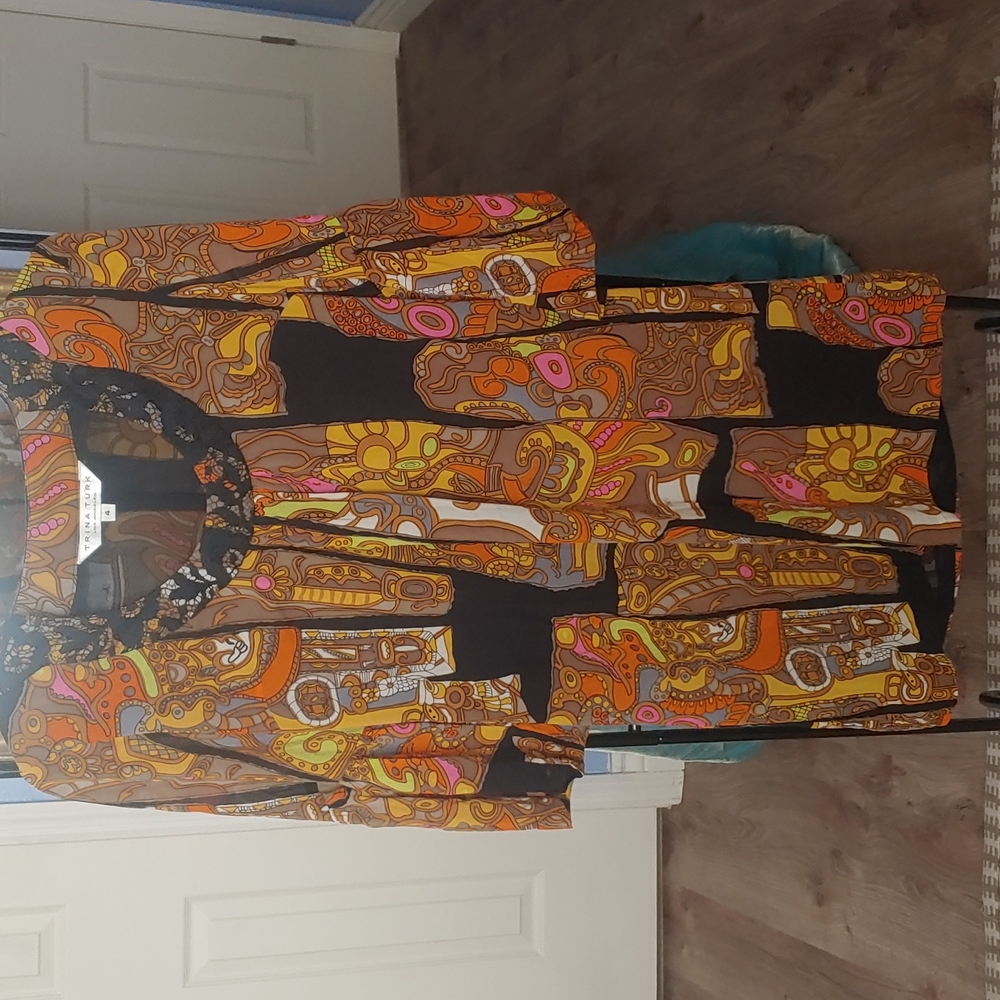 Trina Turk Silk size 4 Dress. - Picture 3 of 7